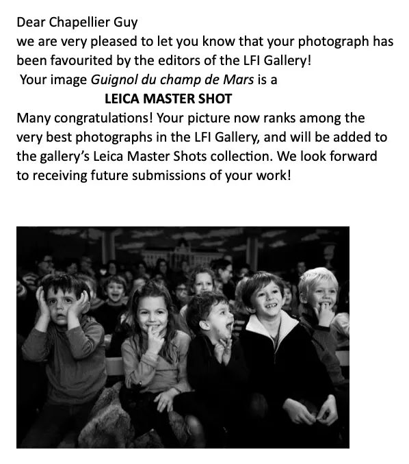 Lettre Leica Master Shot, LFI Gallery